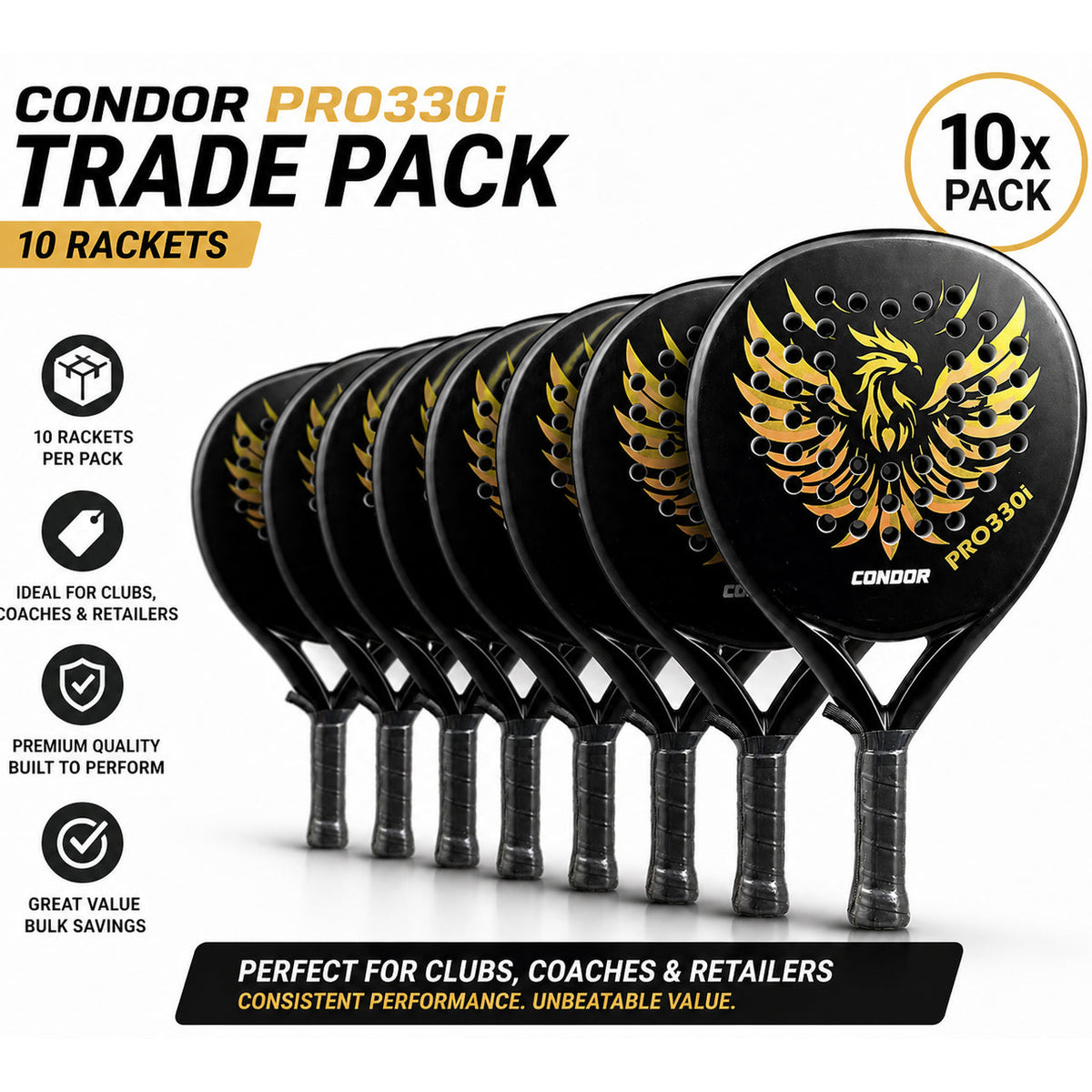 Trade Retails Packs of Condor Padel Racquets