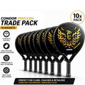Pack of 10 Black & Gold Condor Padel Racquet PRO 330i Rackets