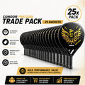 Pack of 25 Black & Gold Condor Padel Racquet PRO 330i Rackets